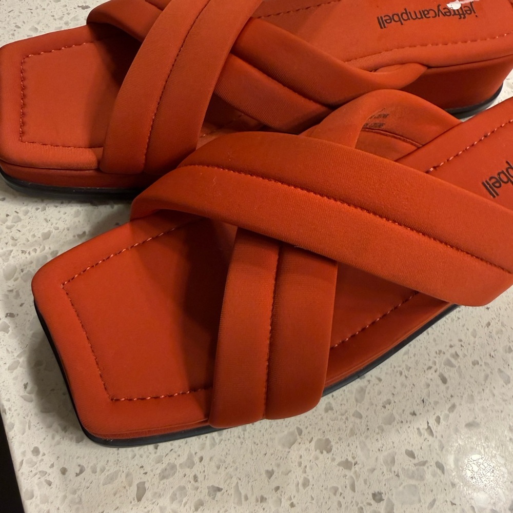 Jeffrey Campbell Red Sandals with Crisscross Straps